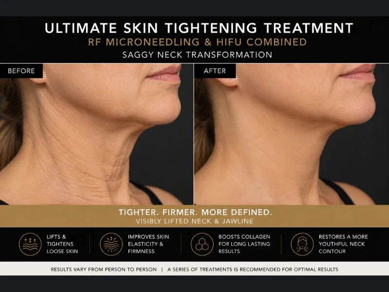before and after Ultimate skin tightening treatment Addlestone